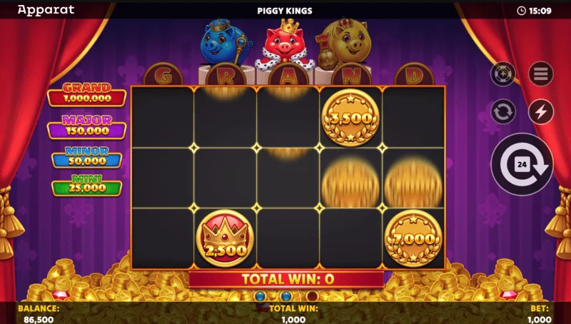 Piggy Kings - Buy Feature ekranı ve satın alma seçimi
