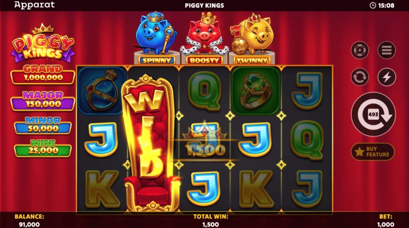 Piggy Kings - alanda üç renkli Booster Coins